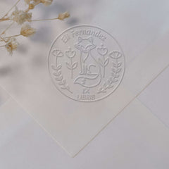 Prägezange Ex-libris blühender Fuchs