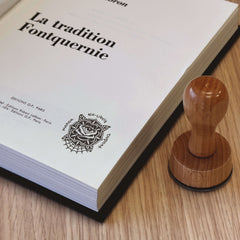 Stempel Ex-libris Auge in Rose