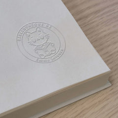 Prägezange Ex-libris Leser Katze