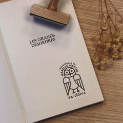 Stempel Ex-libris geometrische Eule