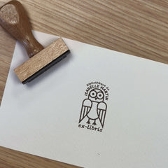 Stempel Ex-libris geometrische Eule
