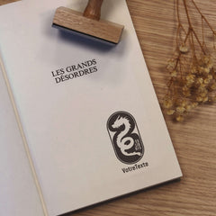 Tampon Ex-Libris cadre dragon