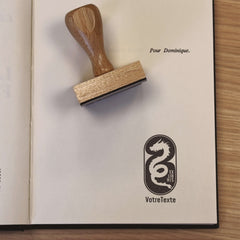 Tampon Ex-Libris cadre dragon