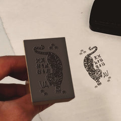 Stempel Ex-Libris japanisch feline