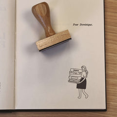 Stempel Ex-libris Frau mit Büchern