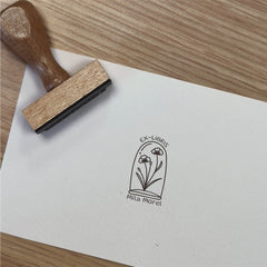 Stempel Ex-libris Blumen unter Glas