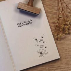 Stempel Ex-libris Rosenblütenblätter