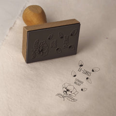 Stempel Ex-libris Rosenblütenblätter