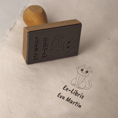 Stempel Ex-libris Katze ganz sanft