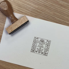 Holzstempel Ex-libris pflanzliches Mosaik
