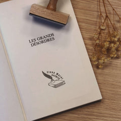 Stempel Ex-libris Feder und Buch