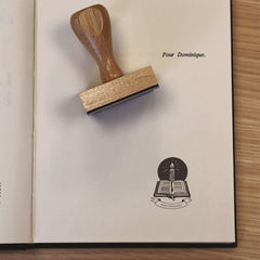 Stempel Ex-libris Buch und Kerze