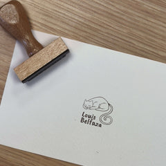 Stempel Ex-libris schlafende Katze