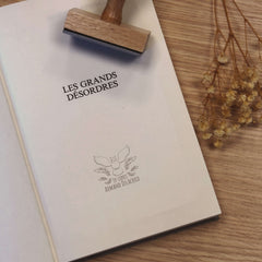 Stempel Ex-libris Eule fliegt davon