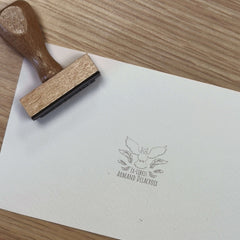 Stempel Ex-libris Eule fliegt davon