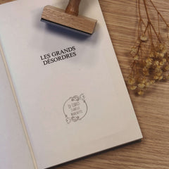 Stempel Ex-libris Ornamente Kreis Rosen